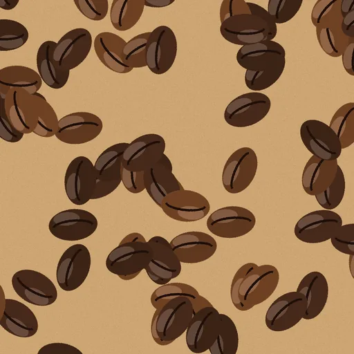 Before: roasted coffee beans scattered on kraft paper